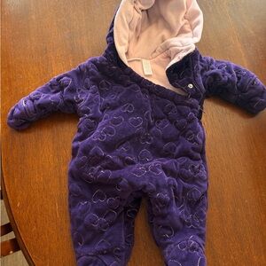 First Impressions Purple Quilted Footie